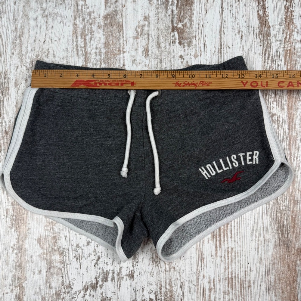 VTG Y2K Hollister XS Gray Lounge Mini Micro Shorts Fleece Low/Mid Rise Logo - Picture 8 of 8